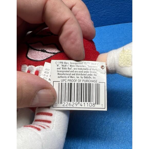Vintage 1998 M&M Rikki‎ Red 5" Plush Red Stuffed Toy with Tag And Candy - Picture 6 of 6
